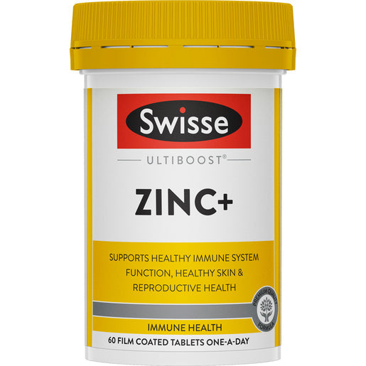 Swisse Ultiboost Zinc Plus for Immune Health and Skin Support 60 Tablets
