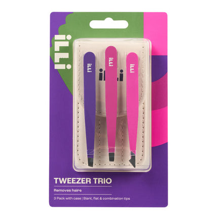 iLLi Tweezer Trio With Case 3 Pack