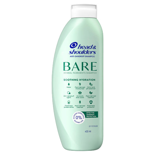 Head & Shoulders BARE Soothing Hydration Minimal Ingredients Anti Dandruff Shampoo 400ML