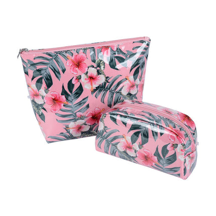 MP Cosmetics Pink Floral Clutch 2 Piece Set