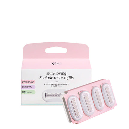 GEM Skin Loving 5 Blade Razor Refills 4 Pack