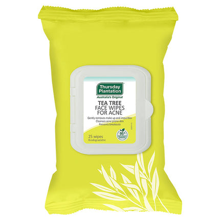 Thursday Plantation Tea Tree Acne Face Wipes For Blemish Prone Skin 25 Wipes