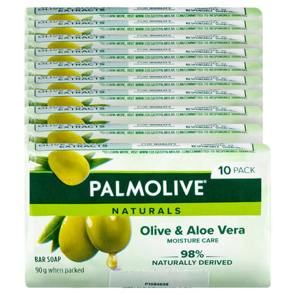 Palmolive Naturals Aloe and Olive Oil Bar Soap 10 Pack 90g