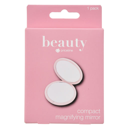 Priceline Compact Magnifying Mirror with 2x Magnification for Travel and Handbag