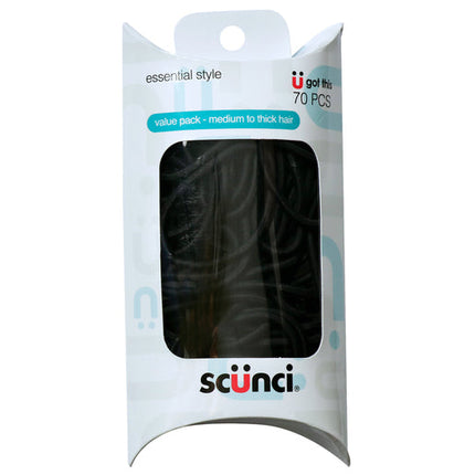 Scunci Hair Elastics Black 70 Pack