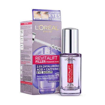 Loreal Paris Revitalift Filler Eye Serum with Hyaluronic Acid and Caffeine 20ML