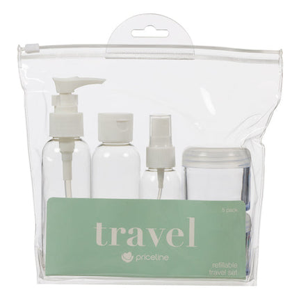 Priceline Refillable Travel Bottle and Jar Set 5 PCS