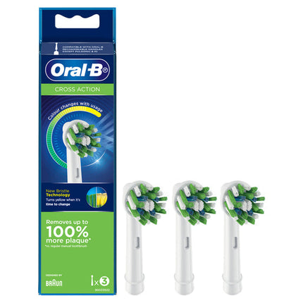Oral B CrossAction Electric Toothbrush Replacement Heads 3 Pack