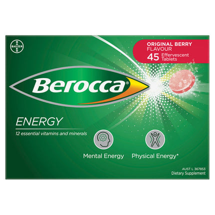 Berocca Performance Effervescent Vitamin Tablets Berry Flavour 45 Tablet