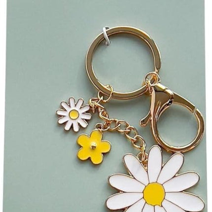 Urban Products Yellow & Green  Daisy Flower Keyring