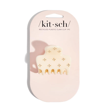 Kitsch Recycled Plastic Rhinestone Medium Puffy Claw Clip Ivory