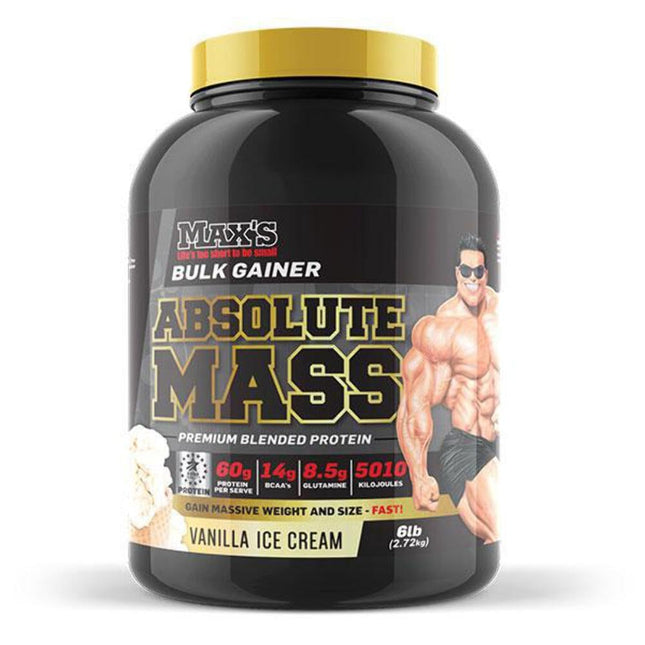 Maxs Absolute Mass Gainer Protein Powder Vanilla Ice Cream 2.72KG