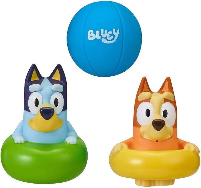 Bluey Bath Squirter Toys With Bingo And Beach Ball 3 Pack