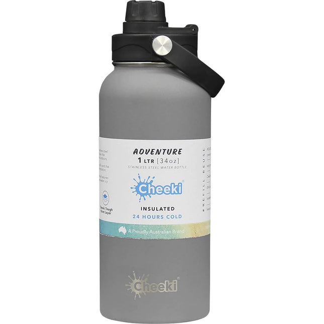 Cheeki Insulated Adventure Water Bottle Slate 1L