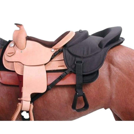 Tough 1 Ride Behind Tandem Saddle for Western Saddle Black