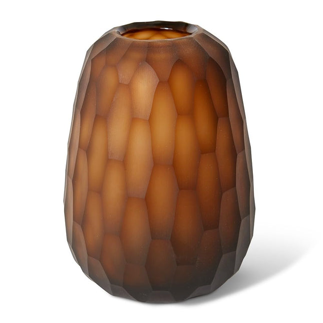 Elme Living Romina Faceted Glass Vase Brown 15X15X20CM