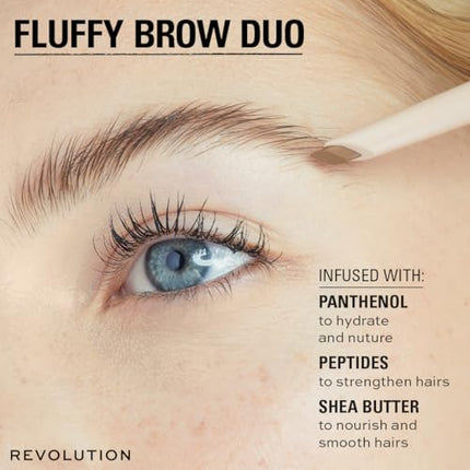 Revolution Beauty Fluffy Brow Duo Ash Brown 2.6G