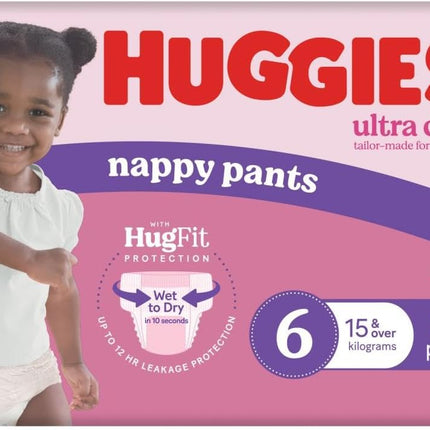 Huggies Ultra Dry Nappy Pants For Girls Junior 16 kg And Over 24 Pack