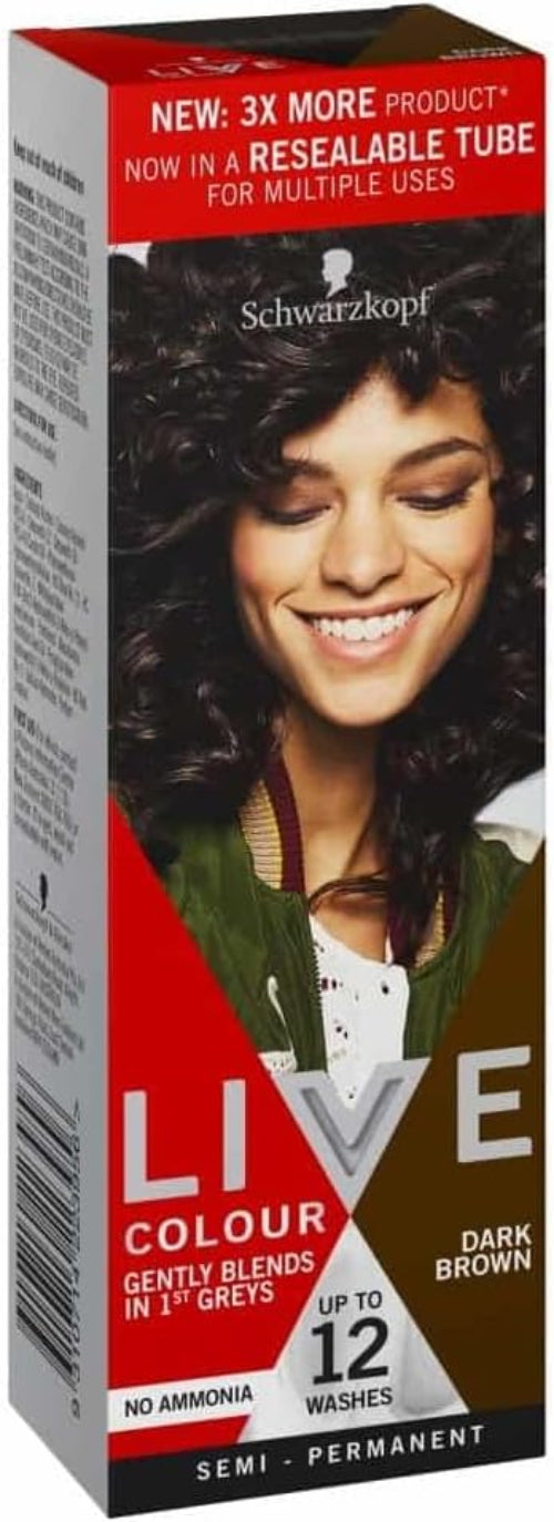 Schwarzkopf Live Semi Permanent Hair Color Dark Brown 75ML