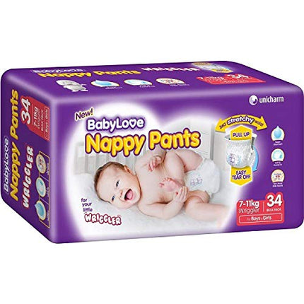 BabyLove Nappy Pants Wriggler Size 3 7 to 11 kg 34 Pack