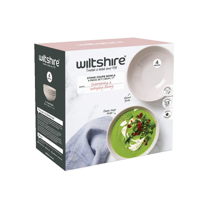 Wilsthire Stone Coupe Bowl 18cm Pk 4