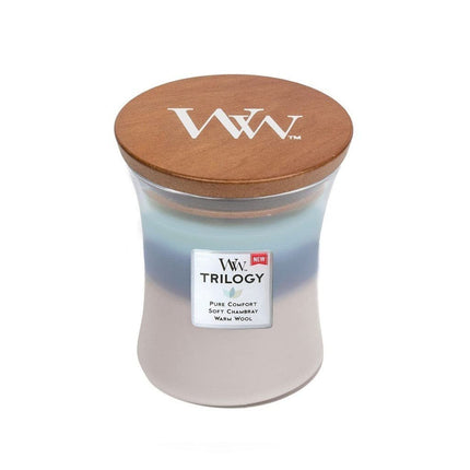 WoodWick Woven Comforts Trilogy Soy Wax High Quality Candle Medium 12CM