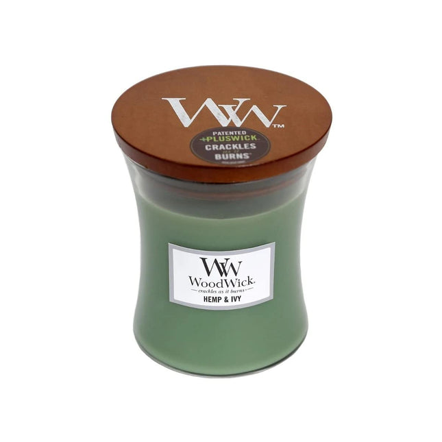 WoodWick Hemp and Ivy Soy Wax Scented Candle Medium 12CM