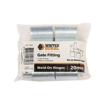 Whites Rural Weld On Hinges Pin and Sleeve 20mm 2pk