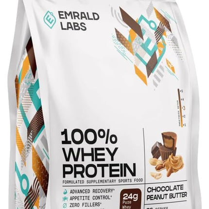 Emrald Labs One Hundred Percent Whey Choc Peanut Butter 900G