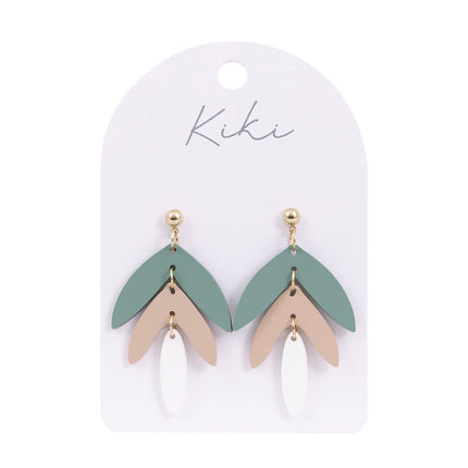 Splosh Kiki Green Monstera Leaf Statement Dangle Earrings