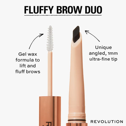 Revolution Beauty Fluffy Brow Duo Ash Brown 2.6G