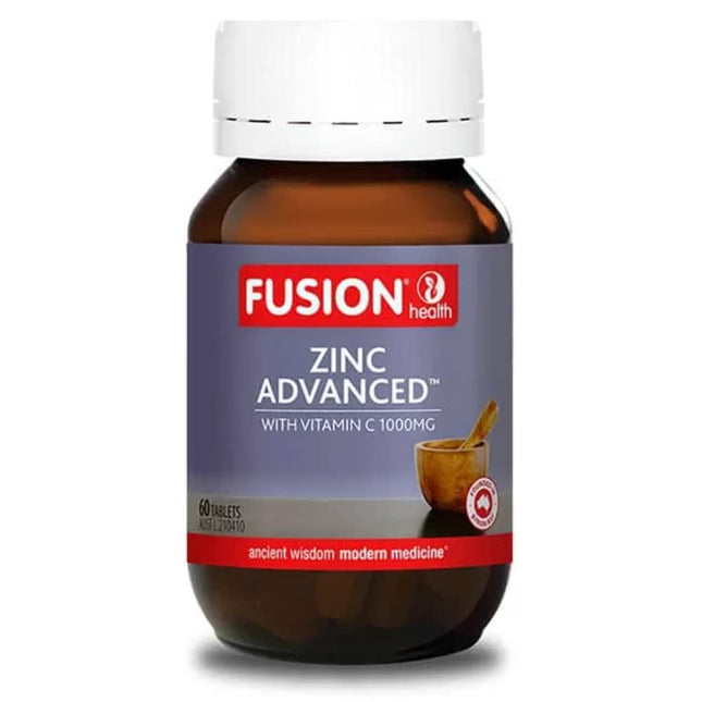 Fusion Zinc Advanced High Strength Supplement for Immune and Skin Health 60 Tablets
