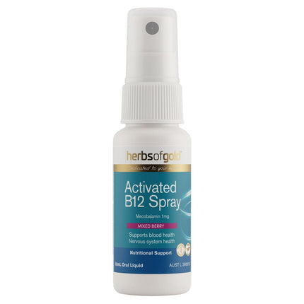 Herbs Of Gold Activated B12 Spray for Nervous System Health and Energy Production 50ML