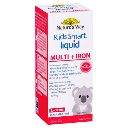 Nature's Way Kids Smart Multi and Iron Liquid 200ml - OhYouLuckyDuck.com.au