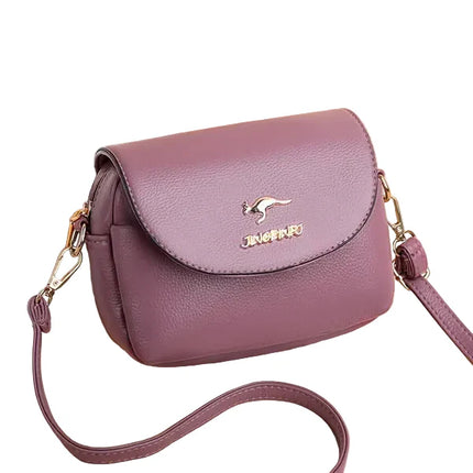 Ginger Bear Boutique Stylish Leather Shoulder Bag Kangaroo and Letter Decor