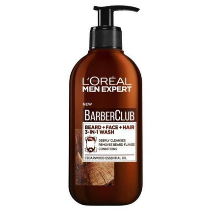 Loreal Men Expert Barber Club 3-in-1 Wash 200mL - OhYouLuckyDuck.com.au