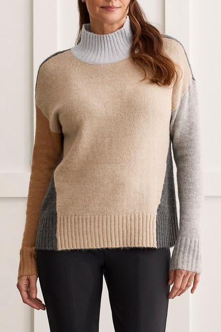 Tribal Long Sleeve Mock Neck Sweater Charcoal