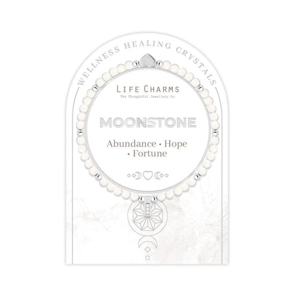 Life Charms Healing Stones Moonstone Beaded Bracelet