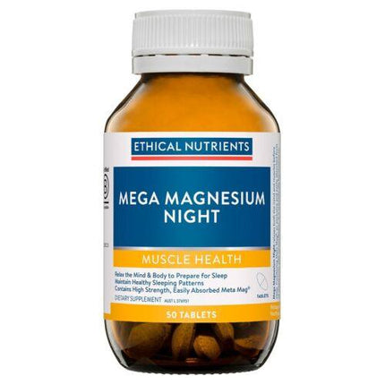 Ethical Nutrients Mega Magnesium Night Tablets 50 - OhYouLuckyDuck.com.au