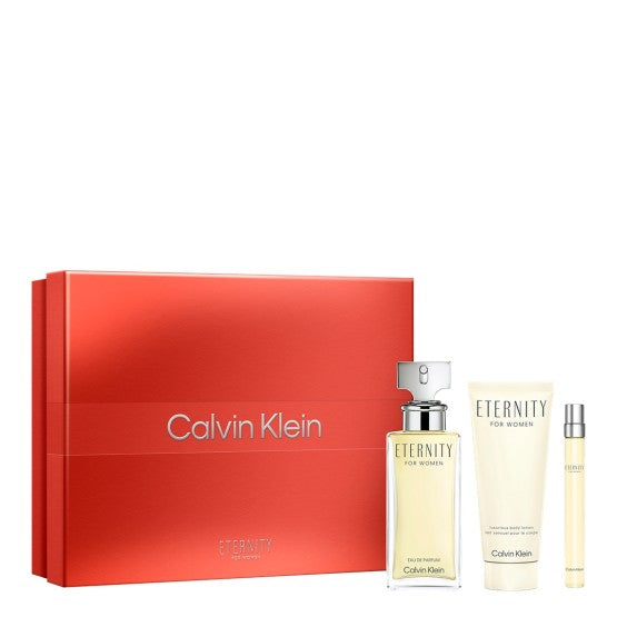 Calvin Klein Eternity for Women 3 Piece Gift Set EDP 100mL, EDP 10mL, and Body Lotion 100mL