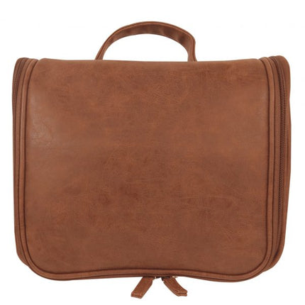 Wicked Sista Mens Chestnut Wash Bag with Hanging Hook