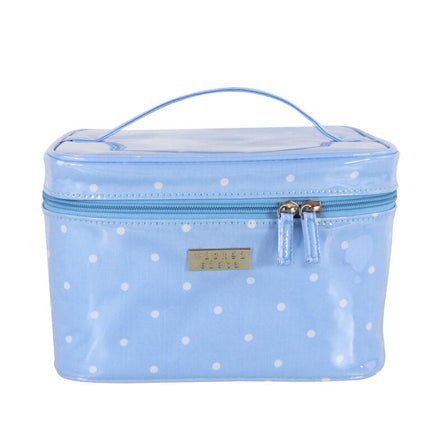 Wicked Sista Pale Blue Polka Dot Small Beauty Case