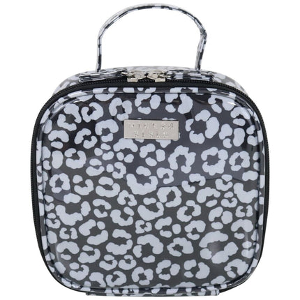 Wicked Sista Watercolour Leopard Print Carry Bag in Black Grey Small