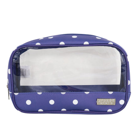 Wicked Sista Denim Polka Dot 2 In 1 Cosmetic Bag Set