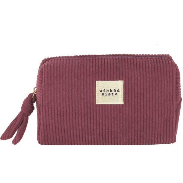 Wicked Sista Corduroy Cosmetic Pouch Plum
