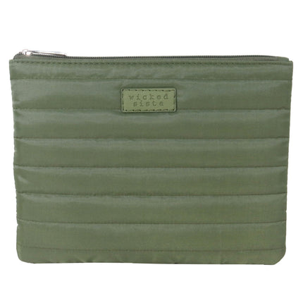 Wicked Sista Quilted Large Beauty Bag Khaki