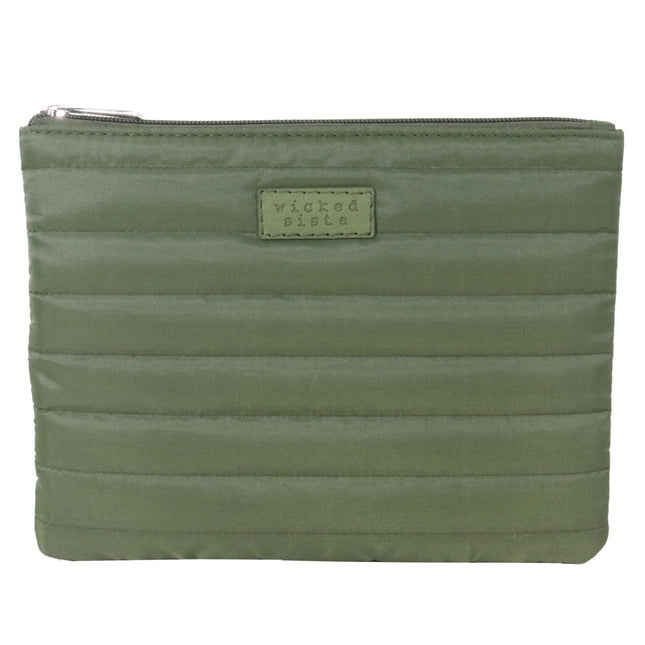Wicked Sista Quilted Large Beauty Bag Khaki