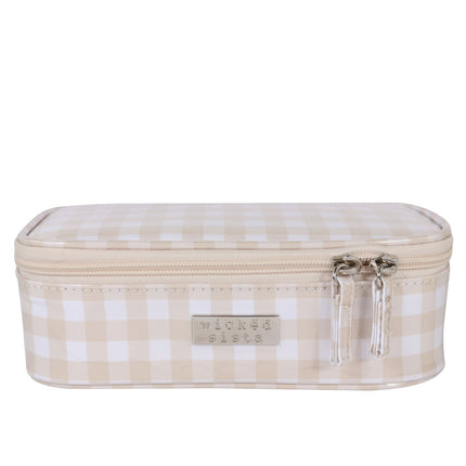 Wicked Sista Classic Gingham Rectangular Brush Cosmetics Bag