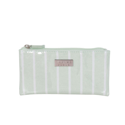 Wicked Sista Pistachio Stripe Small Flat Purse for Cards and Coins