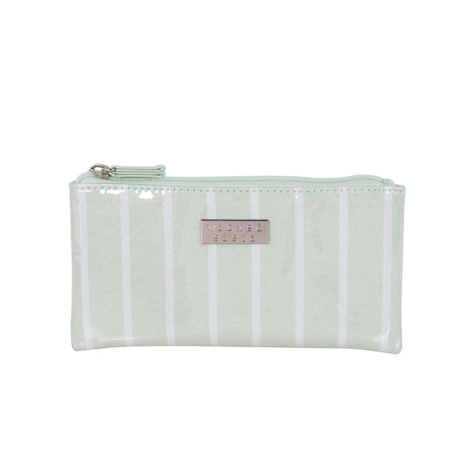 Wicked Sista Pistachio Stripe Small Flat Purse for Cards and Coins